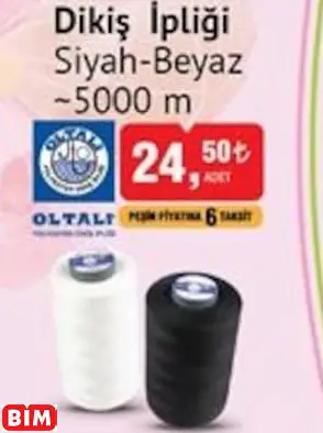 OLTALI DİKİŞ İPLİĞİ SİYAH-BEYAZ